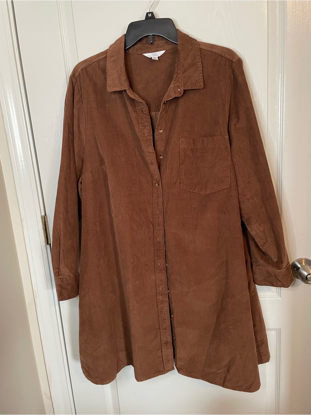 Time and Tru Brown Corduroy Shirt Dress NWT 2X